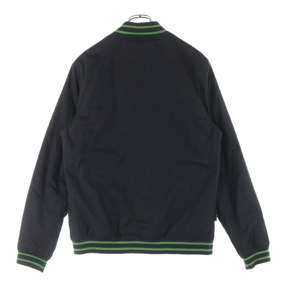 SANTA CRUZ(サンタクルーズ) 胸ロゴ刺しゅう スタジアムジャケット ブルゾン ブラック/グリーン