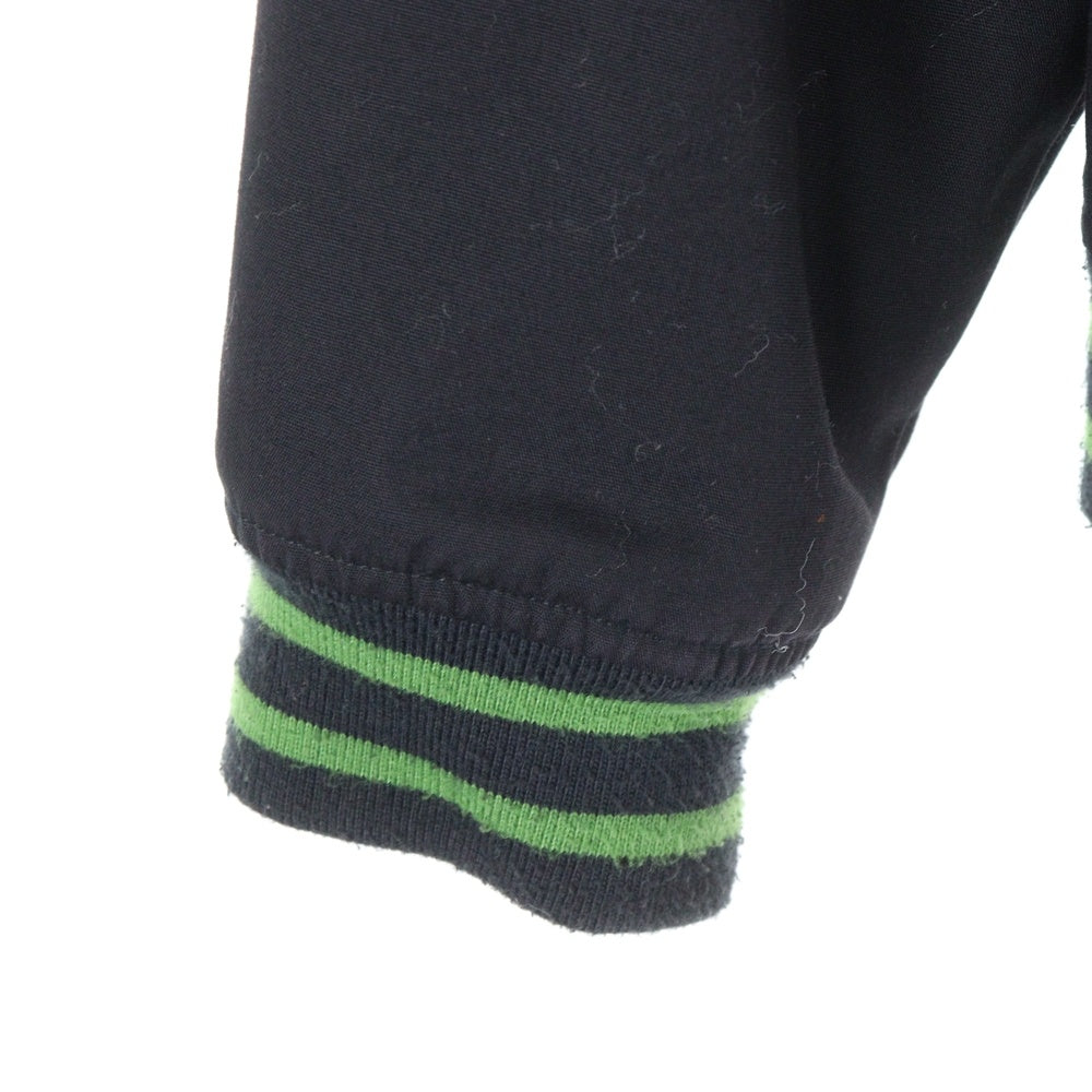 SANTA CRUZ(サンタクルーズ) 胸ロゴ刺しゅう スタジアムジャケット ブルゾン ブラック/グリーン