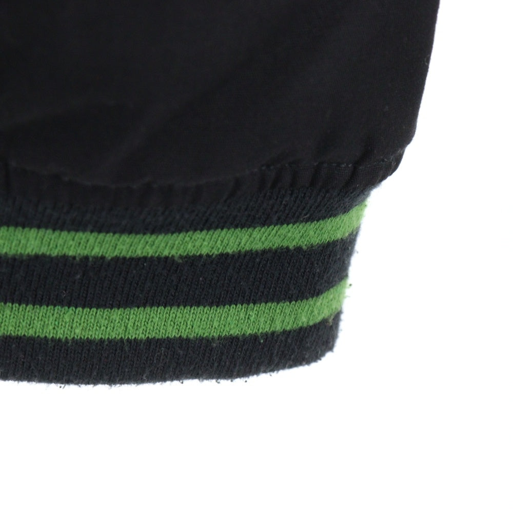 SANTA CRUZ(サンタクルーズ) 胸ロゴ刺しゅう スタジアムジャケット ブルゾン ブラック/グリーン