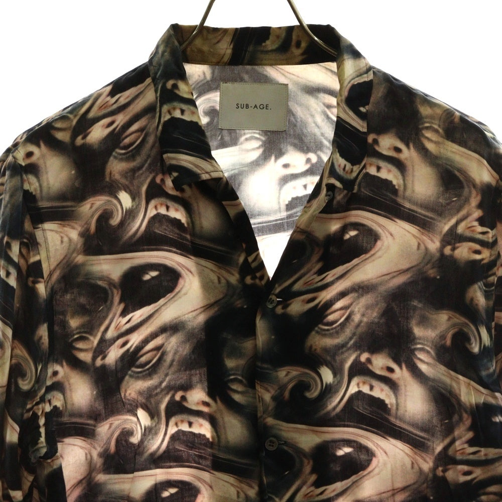 SUB-AGE.(サベージ) 総柄 レーヨン長袖シャツ ロングスリーブシャツ マルチカラー 18SS-SASH-03