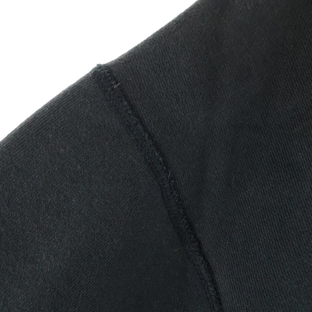 LONELY 論理(ロンリー) ×BLACKRAIN 胸刺繍ロゴ バックプリント スウェットトレーナー ブラック