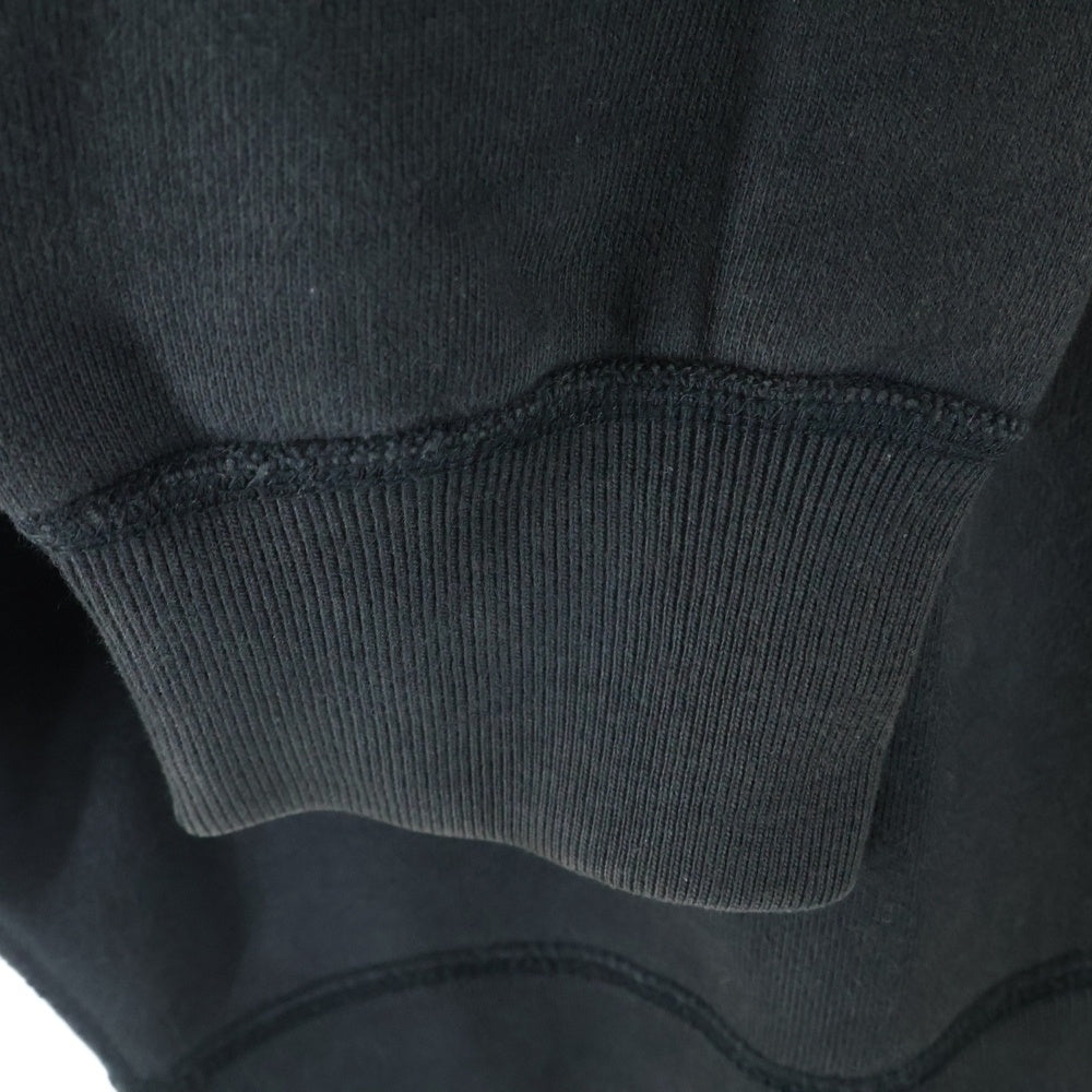 LONELY 論理(ロンリー) ×BLACKRAIN 胸刺繍ロゴ バックプリント スウェットトレーナー ブラック