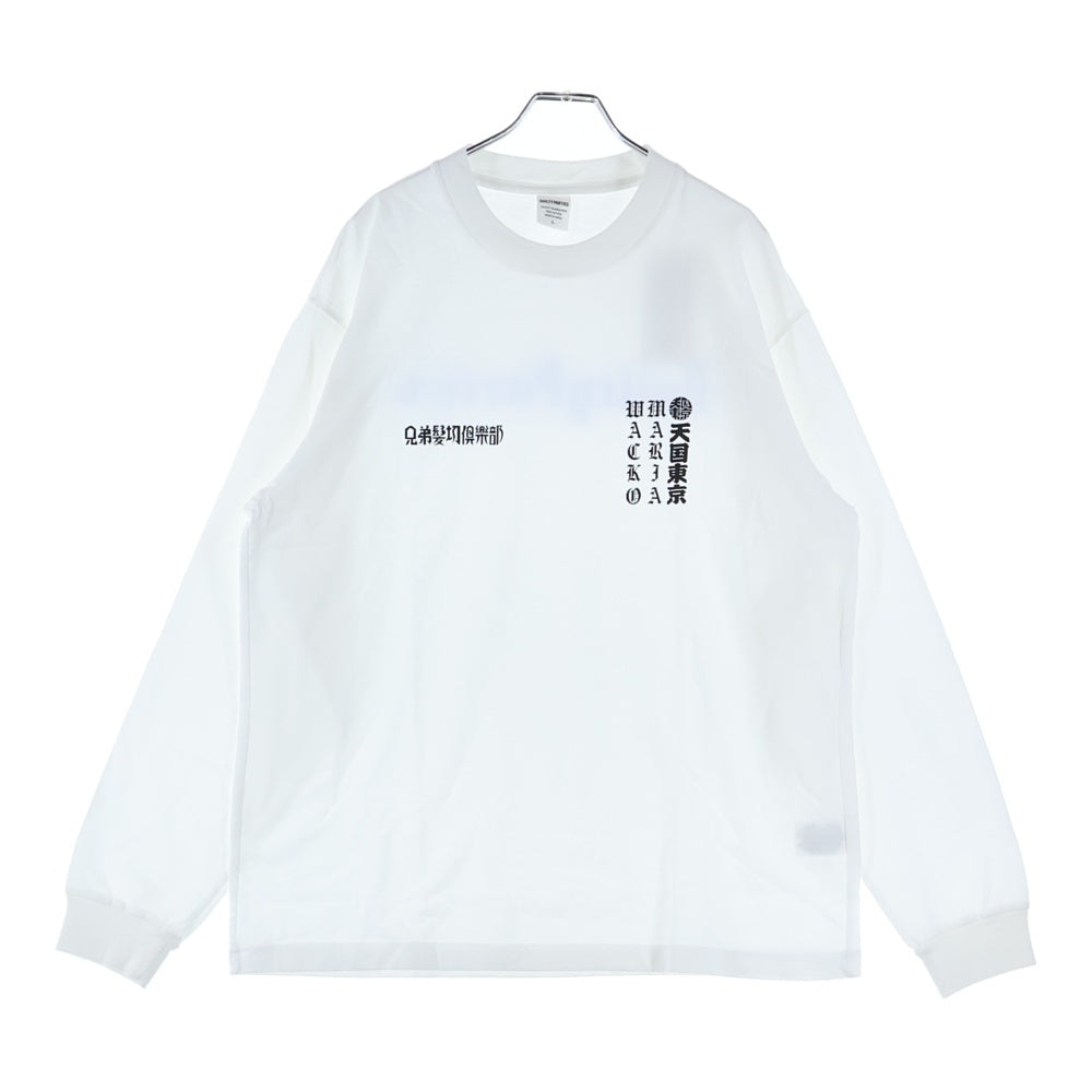 WACKO MARIA(ワコマリア) 25SS ×MR.BROTHERS CUT CLUB 天国東京 ヘビーウエイト 長袖 クルーネック ロングスリーブ Tシャツ ホワイト MBCC-WM-LT01