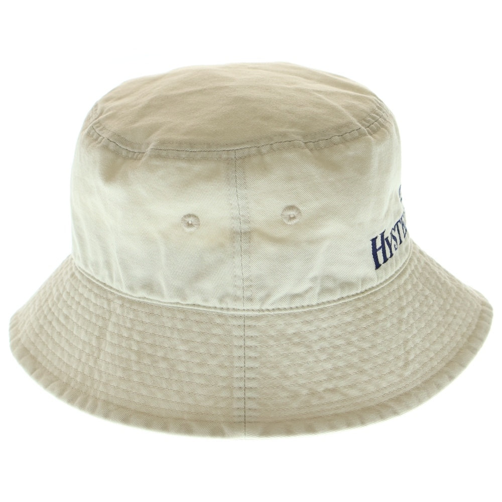 HYSTERIC GLAMOUR(ヒステリックグラマー) ロゴ刺しゅう コットン バケットハット ベージュ 02221QH02