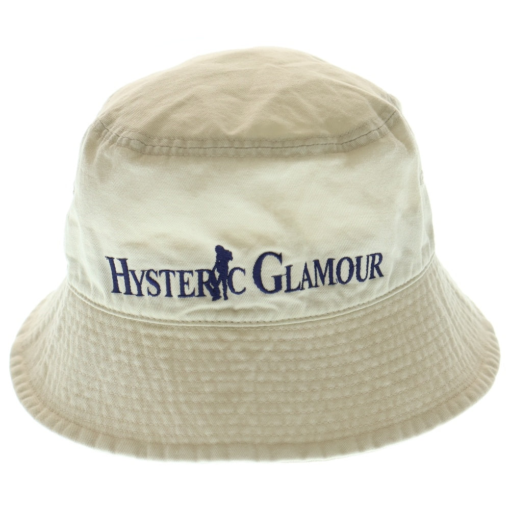 HYSTERIC GLAMOUR(ヒステリックグラマー) ロゴ刺しゅう コットン バケットハット ベージュ 02221QH02