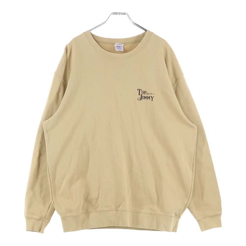 NO BRAND(ノーブランド) TOP JIMMY 胸ロゴ クルーネックスウェット トレーナー キャメル