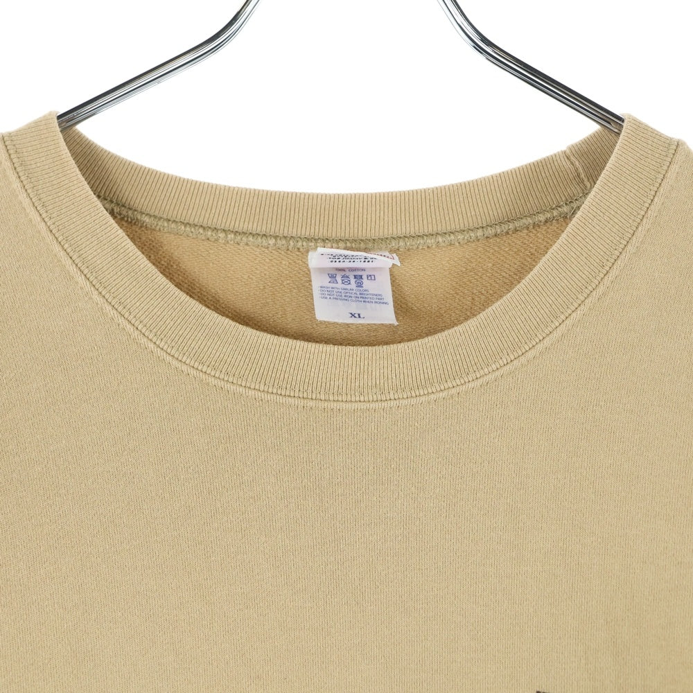 NO BRAND(ノーブランド) TOP JIMMY 胸ロゴ クルーネックスウェット トレーナー キャメル