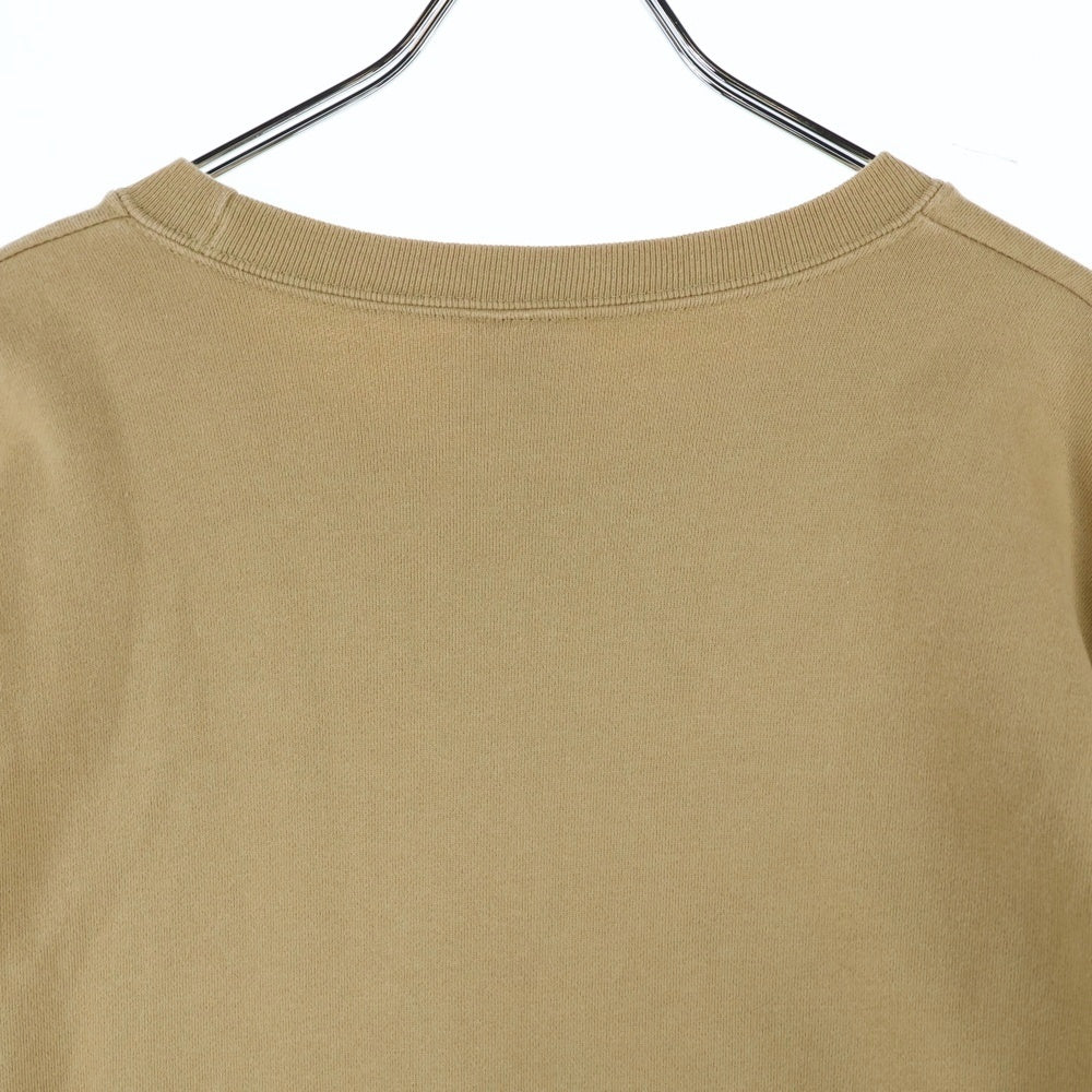 NO BRAND(ノーブランド) TOP JIMMY 胸ロゴ クルーネックスウェット トレーナー キャメル