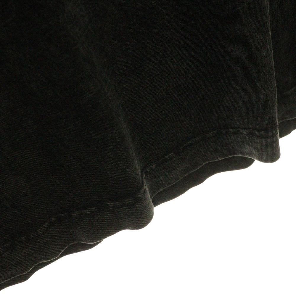 ALEXANDER WANG(アレキサンダーワン) ロゴプリント フェード加工 クルーネック ロングスリーブTシャツ 長袖カットソー ブラック UCC3221537