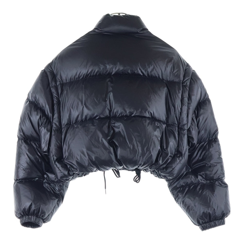 PRADA(プラダ) Re-Nylon リナイロン コンバーチブル クロップド トライアングルロゴプレート ダウンジャケット ブラック レディース 291805 S222 11A9