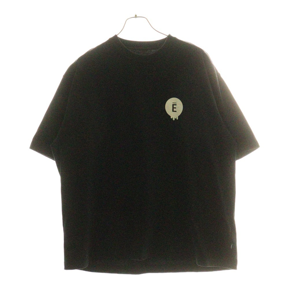 The Ennoy Professional(エンノイプロフェッショナル) 25SS CIRCLE E DRIP T-SHIRT TEE サークルE ドリップロゴ クルーネックTシャツ 半袖カットソー ブラック SS25BRENCT03AM