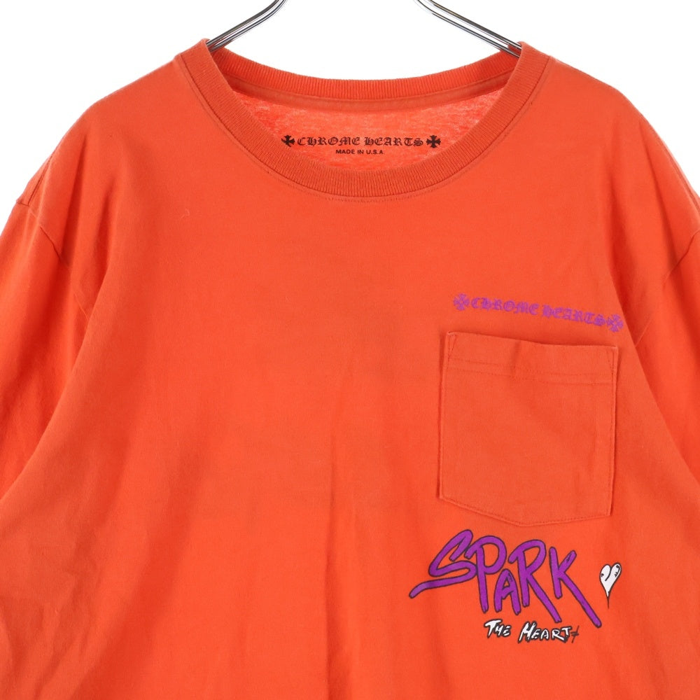 CHROME HEARTS(クロムハーツ) 23SS MATTY BOY Sadistic Lipstick マッティボーイ プリント クルーネック 長袖 Tシャツ オレンジ