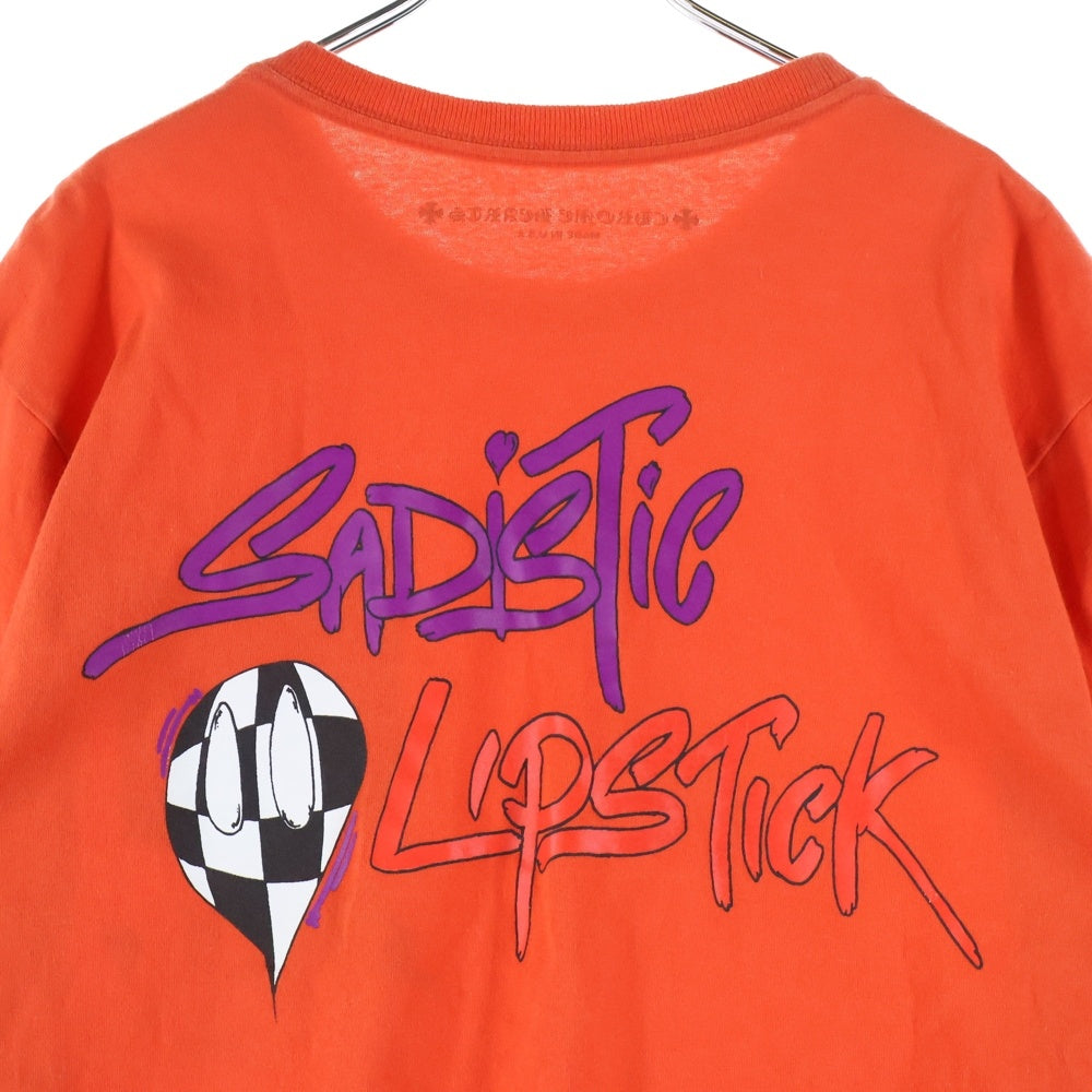 CHROME HEARTS(クロムハーツ) 23SS MATTY BOY Sadistic Lipstick マッティボーイ プリント クルーネック 長袖 Tシャツ オレンジ
