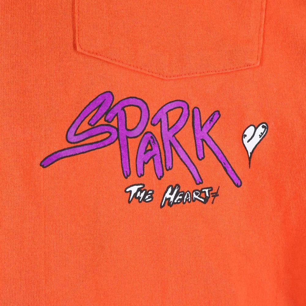 CHROME HEARTS(クロムハーツ) ×MATTY BOY PPO SPARK THE HEART T-SHRTS マッティボーイ プリントスパークザハートクルーネック半袖Tシャツカットソー オレンジ