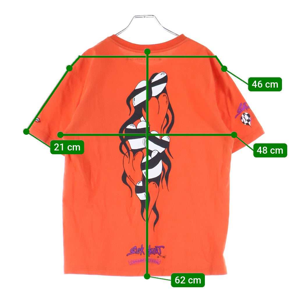 CHROME HEARTS(クロムハーツ) ×MATTY BOY PPO SPARK THE HEART T-SHRTS マッティボーイ プリントスパークザハートクルーネック半袖Tシャツカットソー オレンジ