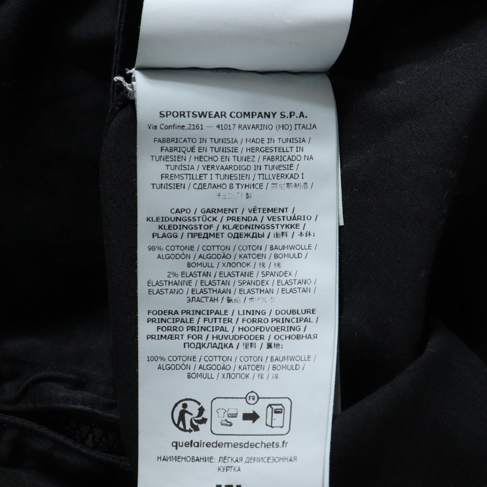 STONE ISLAND(ストーンアイランド) 袖ロゴワッペン オーガニックコットン ダブルジップ オーバーシャツジャケット ブルゾン ブラック 811512808 V0029