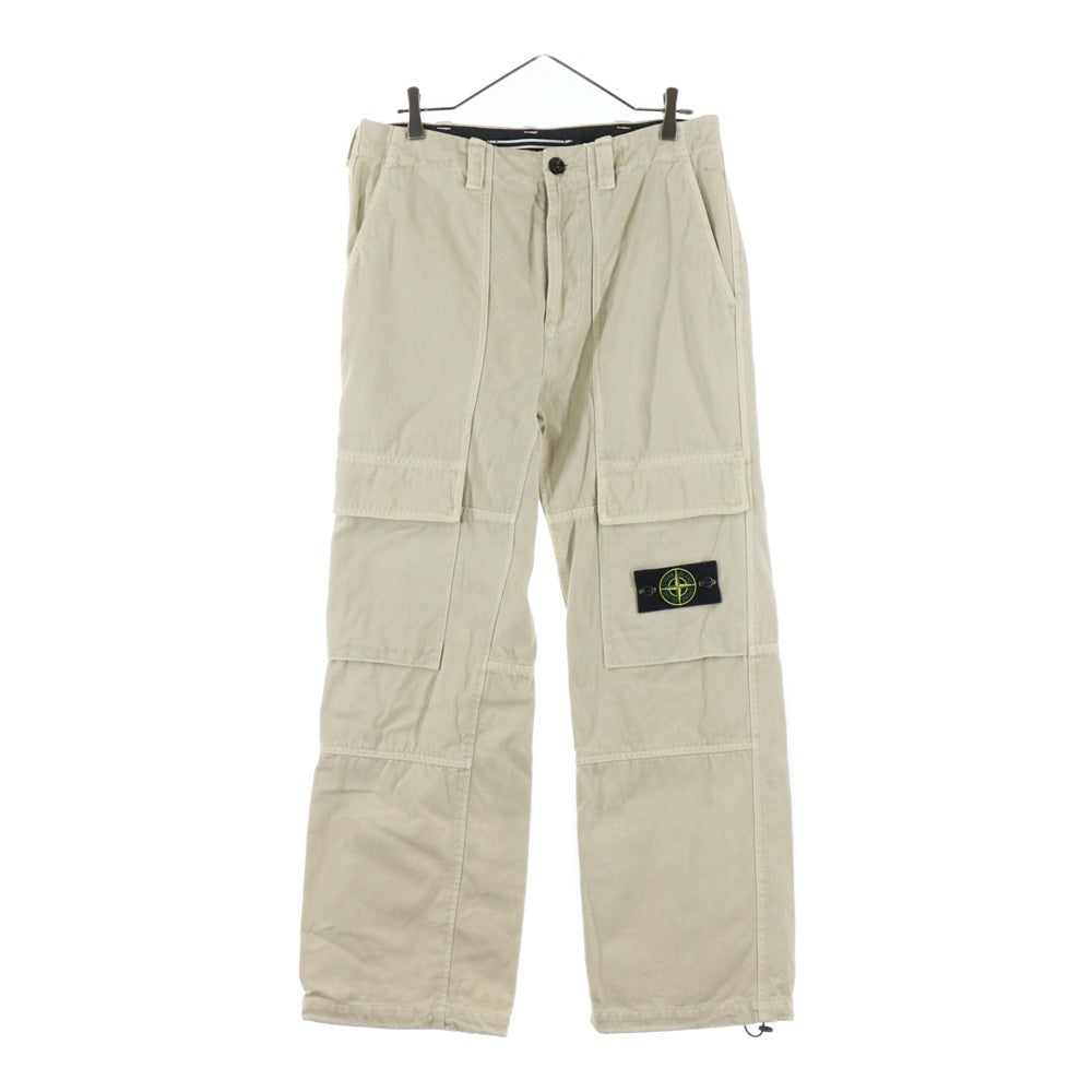 STONE ISLAND(ストーンアイランド) ジッパーフライ パナマコットンカーゴパンツ ワークパンツ ベージュ 811530601 V0197