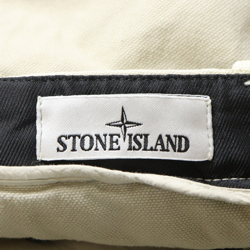 STONE ISLAND(ストーンアイランド) ジッパーフライ パナマコットンカーゴパンツ ワークパンツ ベージュ 811530601 V0197