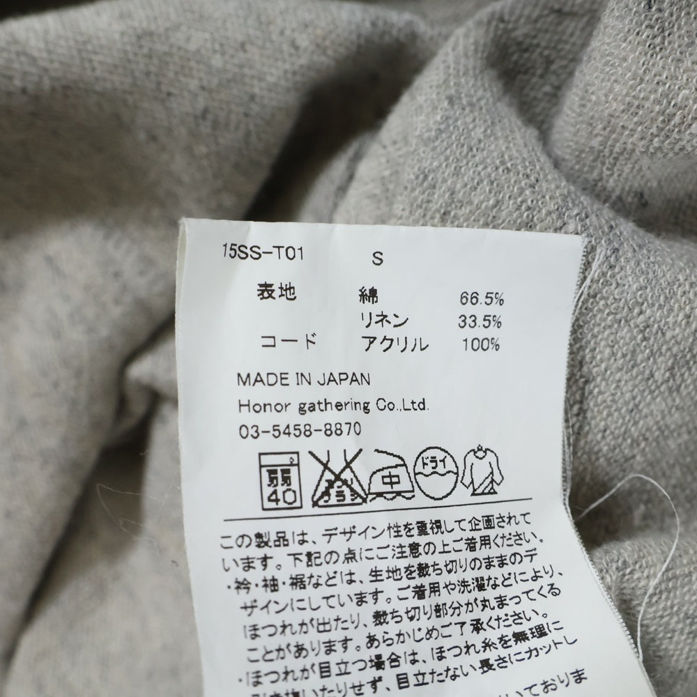 NO BRAND(ノーブランド) Honor Gathering オナーギャザリング ジップパーカー グレー 15SS-T01