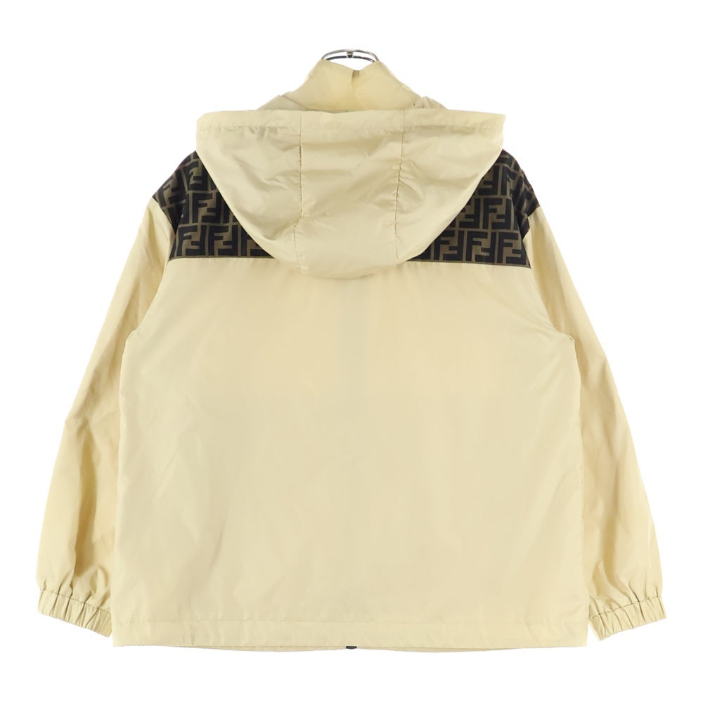 FENDI(フェンディ) KIDS ズッカ柄 ナイロンジャケット ジップアップパーカーブルゾン ベージュ JUA233 AS56