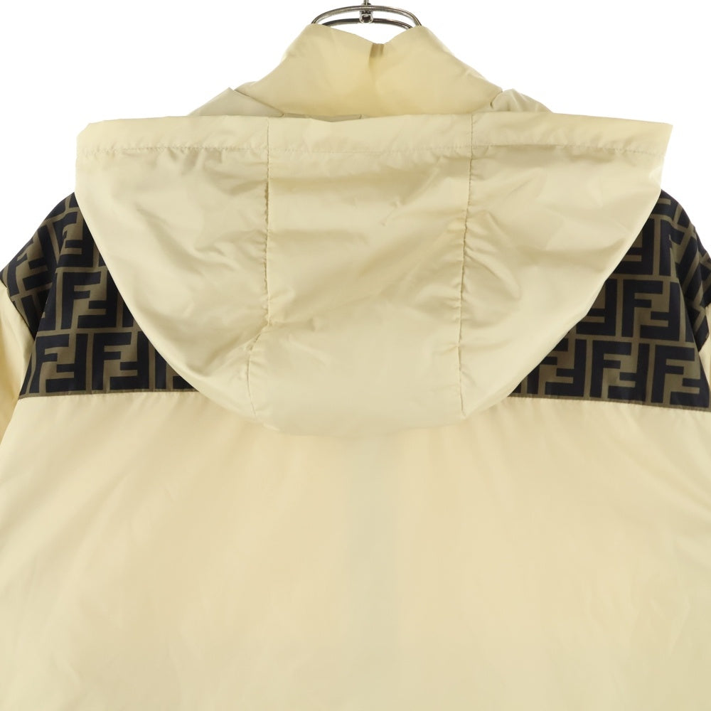 FENDI(フェンディ) KIDS ズッカ柄 ナイロンジャケット ジップアップパーカーブルゾン ベージュ JUA233 AS56
