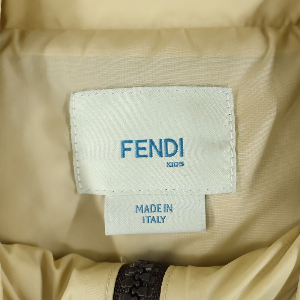 FENDI(フェンディ) KIDS ズッカ柄 ナイロンジャケット ジップアップパーカーブルゾン ベージュ JUA233 AS56