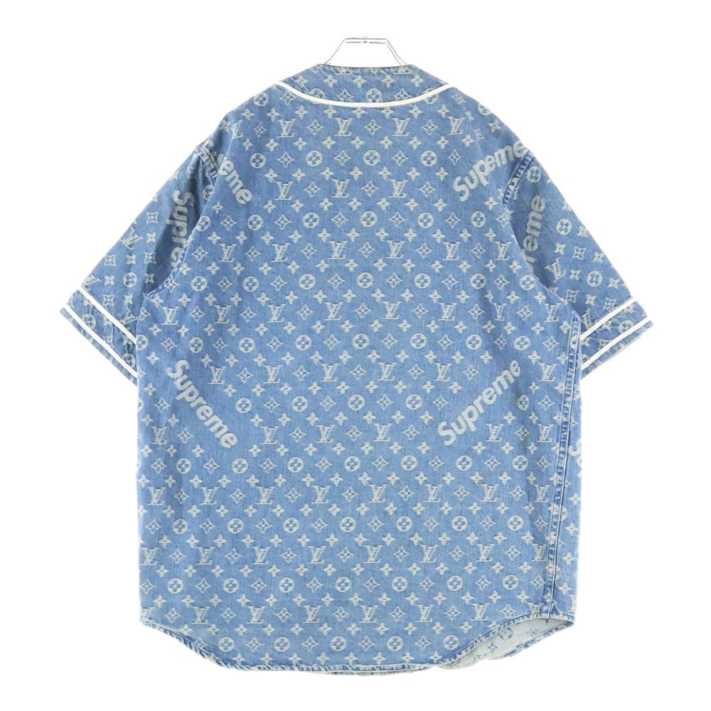 SUPREME(シュプリーム) 17AW Jacquard Denim Baseball Jersey モノグラム ジャガードデニムベースボールジャージー 半袖シャツ インディゴ HDD92WALL 406N