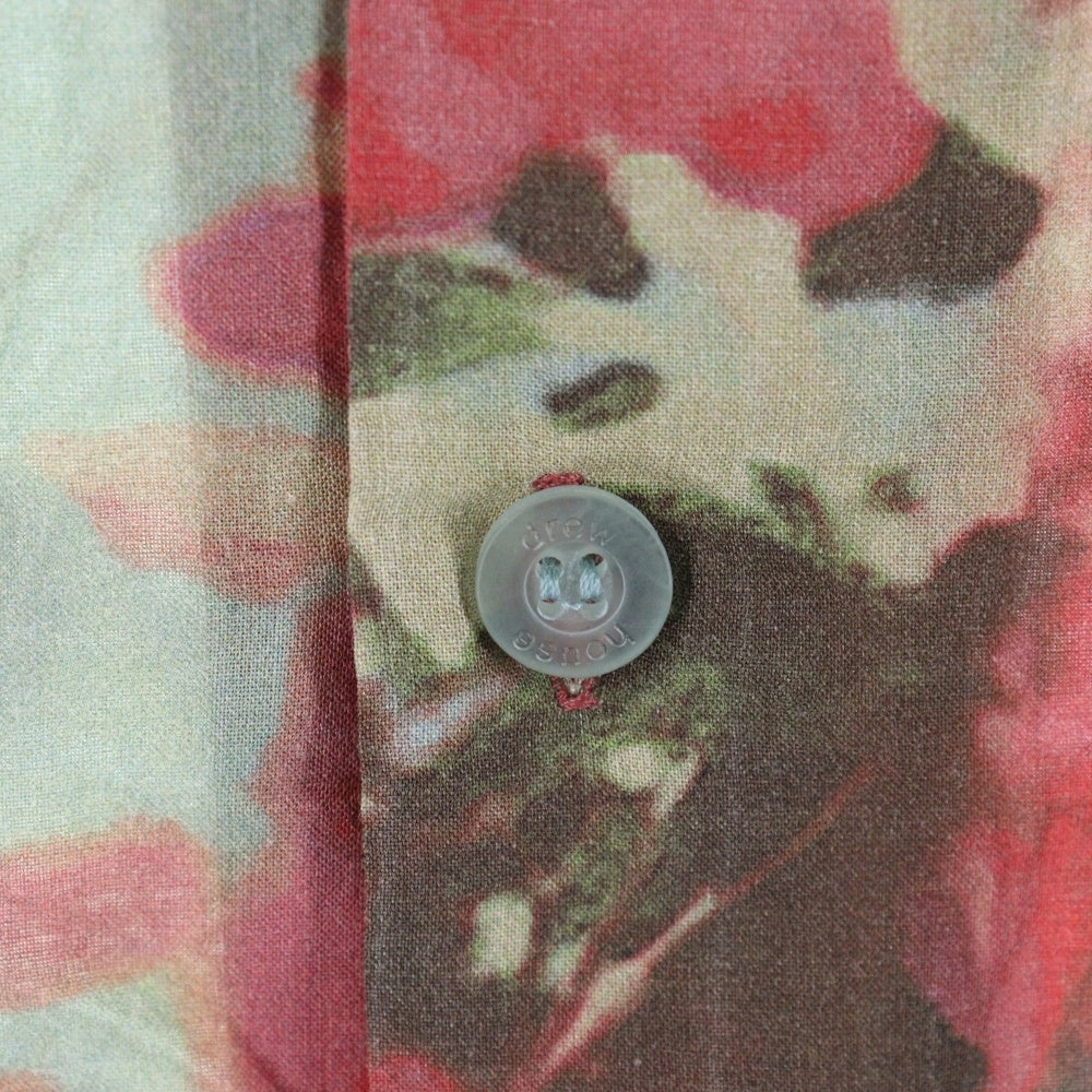 drew house(ドリューハウス) フラワー総柄 レーヨン 半袖シャツ レッド