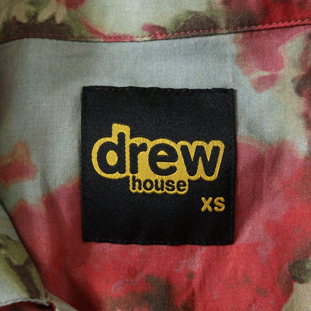 drew house(ドリューハウス) フラワー総柄 レーヨン 半袖シャツ レッド