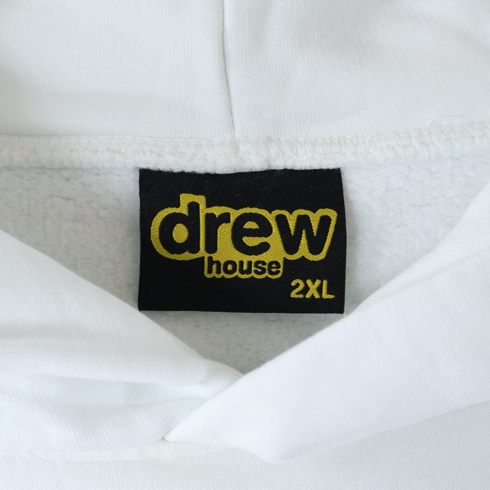 drew house(ドリューハウス) FRONT LOGO MASCOT HOODIE フロントロゴプリントプルオーバースウェットパーカー フーディー ホワイト