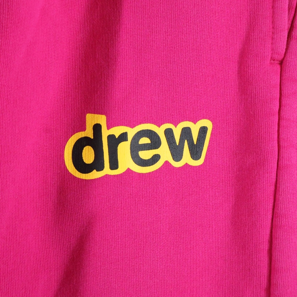 drew house(ドリューハウス) フロントロゴプリント コットン スウェットパンツ ピンク