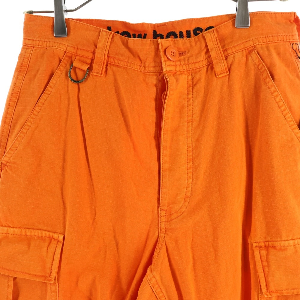 drew house(ドリューハウス) LOGO MASCOT マスコット刺繍 コットン カーゴパンツ オレンジ