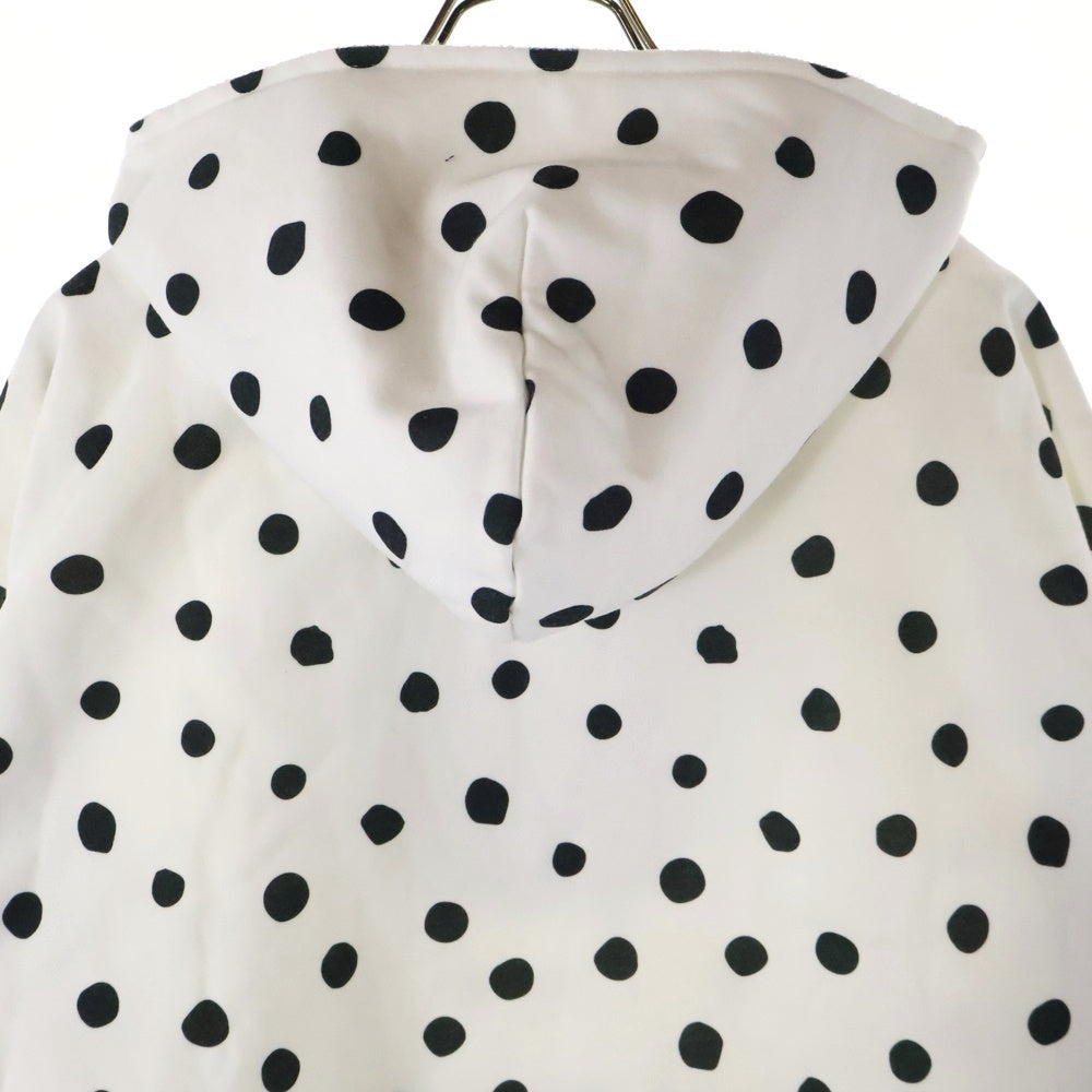 drew house(ドリューハウス) FRONT LOGO MASCOT POLKA DOTS HOODIE フロントロゴプリントプルオーバースウェットパーカー フーディー ホワイト/ブラック