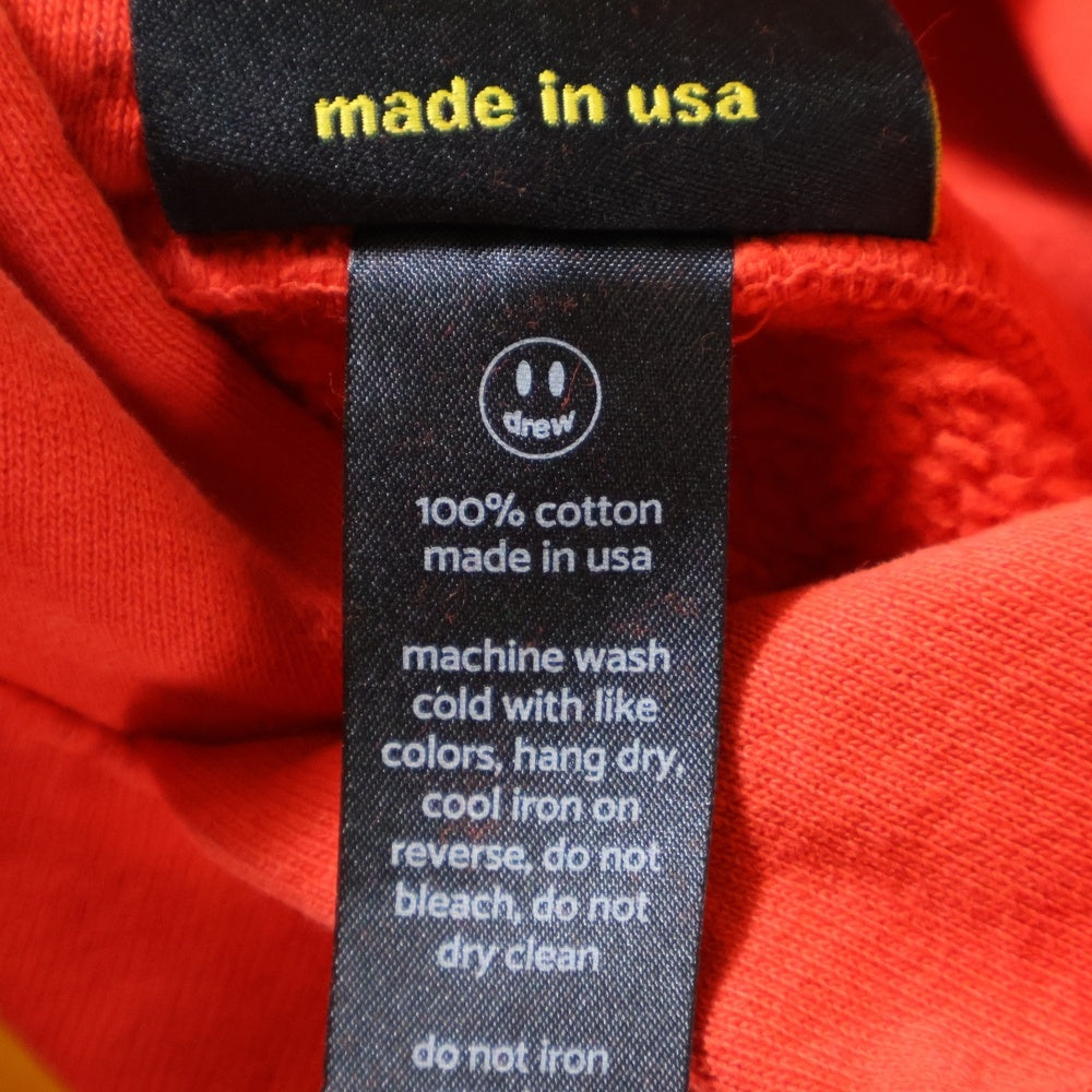 drew house(ドリューハウス) FRONT LOGO MASCOT HOODIE フロントロゴプリントプルオーバースウェットパーカー フーディー レッド