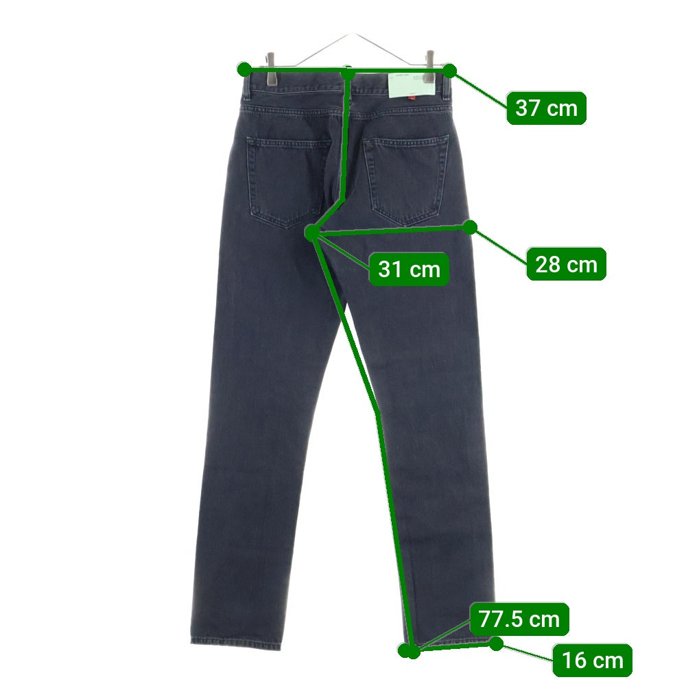 OFF-WHITE(オフホワイト) ジッパーフライ 刺しゅうデザイン デニムパンツ スリムジーンズ ブラック OMYA003