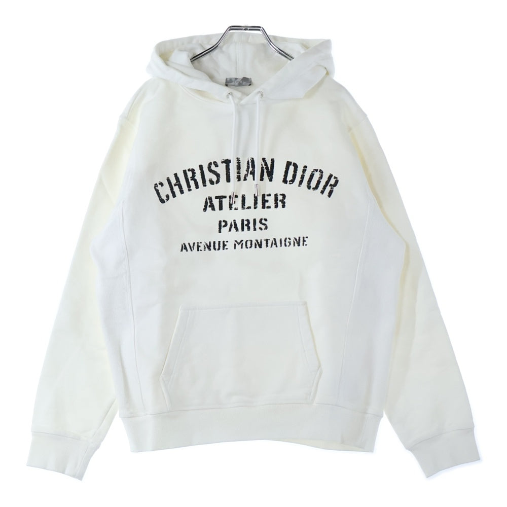 DIOR(ディオール) 20AW アトリエロゴプリント プルオーバーパーカー フーディー ホワイト 043J646A0531
