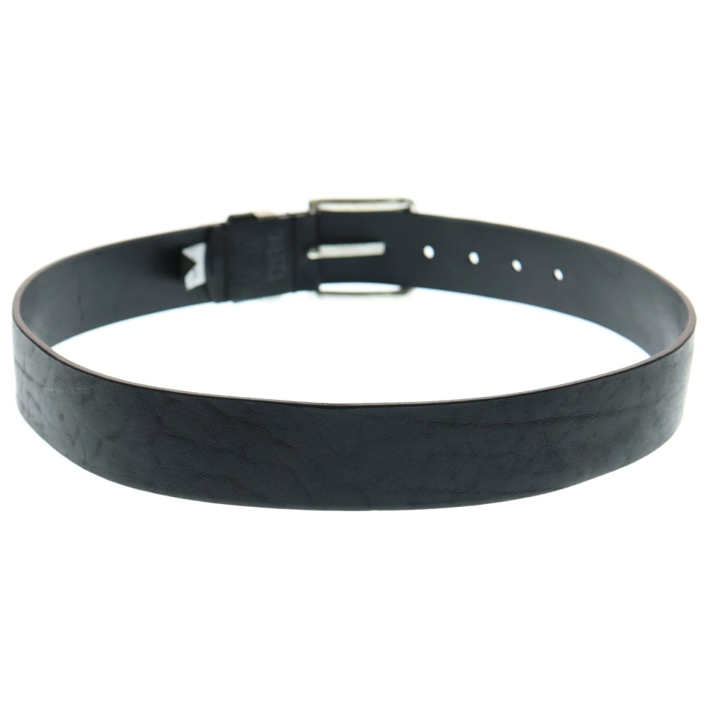 DIESEL(ディーゼル) ダブルループ ダメージ加工 レザー ベルト ブラック X08506