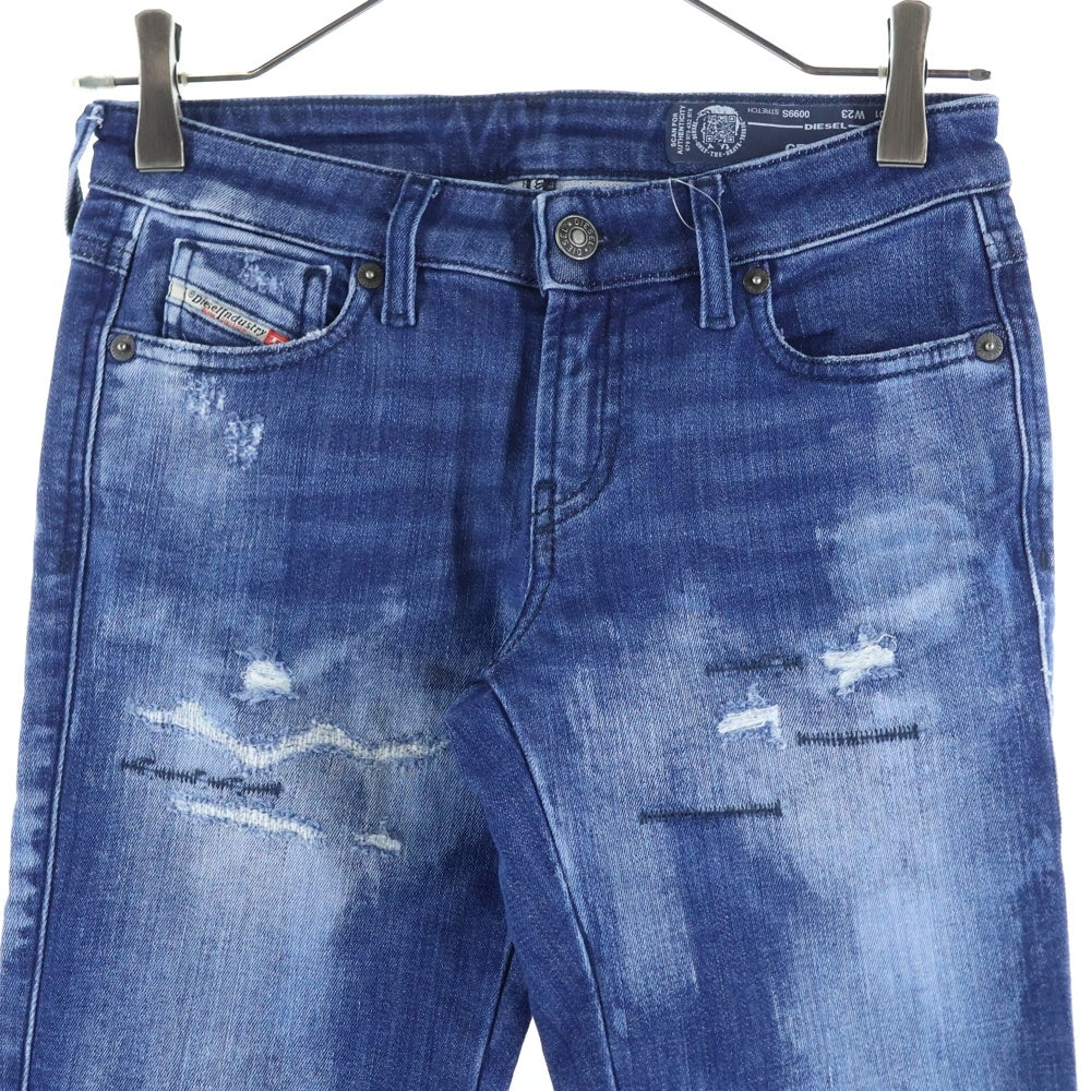 DIESEL(ディーゼル) GRACEY-T ダメージ加工 デニムスキニーパンツ インディゴ レディース 00SE9X