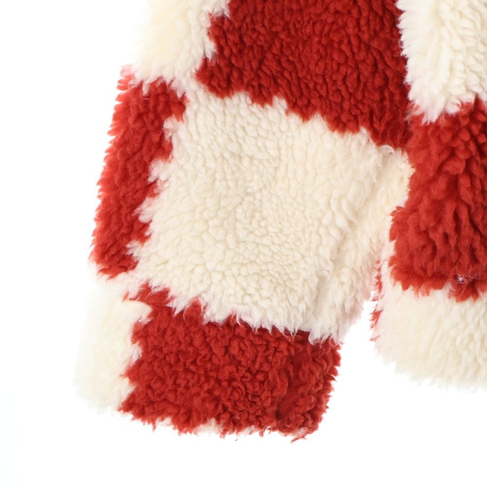 LOUIS VUITTON(ルイヴィトン) 22AW ×NIGO Damier Fleece Jacket ニゴ ダミエ ボアフリースジャケット レッド/ホワイト RM221M I03 HMY04W