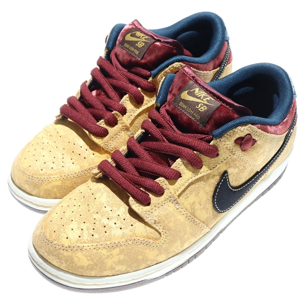 NIKE SB(ナイキエスビー) DUNK LOW CITY OF CINEMA CELESTIAL GOLD AND DARK TEAM RED ダンク プロシティオブシネマ セレスティアルゴールド ダークチームレッド スニーカー US8/26.0cm FZ1278-200