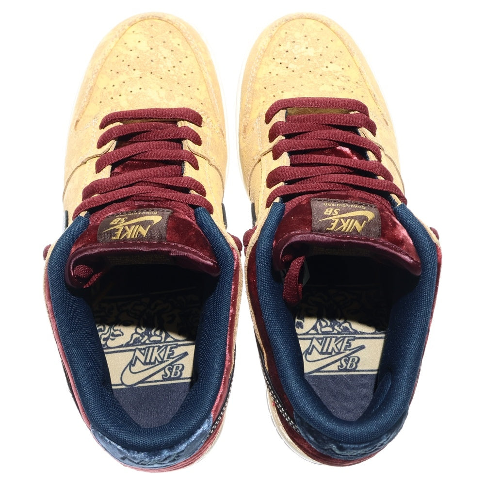 NIKE SB(ナイキエスビー) DUNK LOW CITY OF CINEMA CELESTIAL GOLD AND DARK TEAM RED ダンク プロシティオブシネマ セレスティアルゴールド ダークチームレッド スニーカー US8/26.0cm FZ1278-200