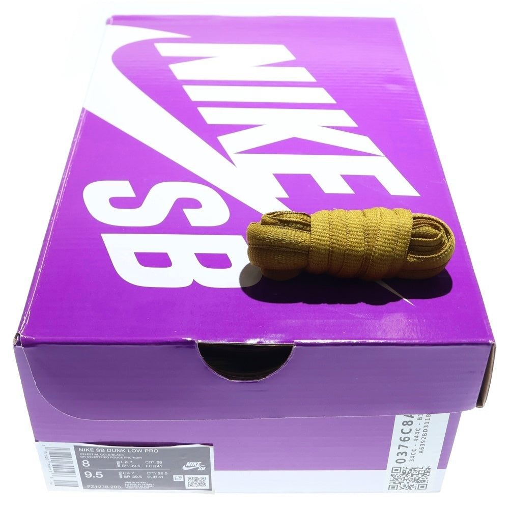 NIKE SB(ナイキエスビー) DUNK LOW CITY OF CINEMA CELESTIAL GOLD AND DARK TEAM RED ダンク プロシティオブシネマ セレスティアルゴールド ダークチームレッド スニーカー US8/26.0cm FZ1278-200