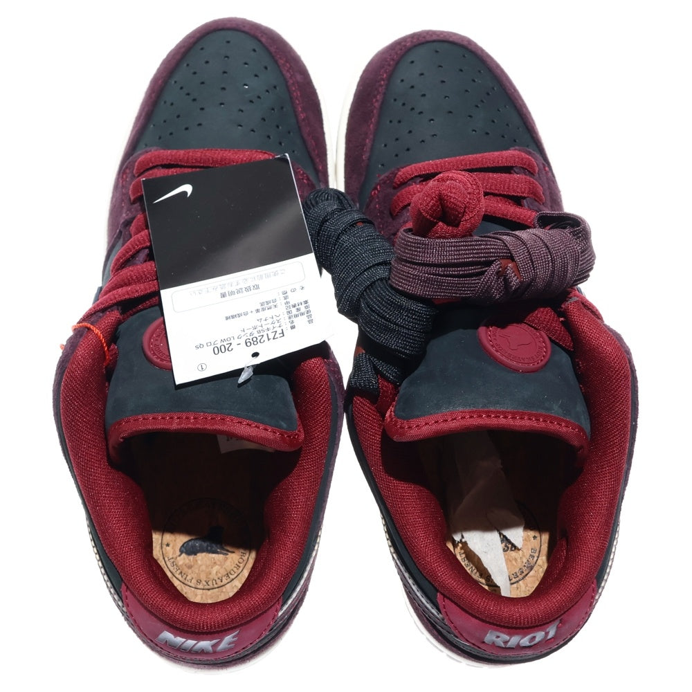 NIKE SB(ナイキエスビー) ×RIOT SKATESHOP DUNK LOW PRO QS MAHOGANY AND TEAM RED ライオットスケートショップ SBダンク ローカットスニーカー ブラック/レッド US7/25cm FZ1289-200