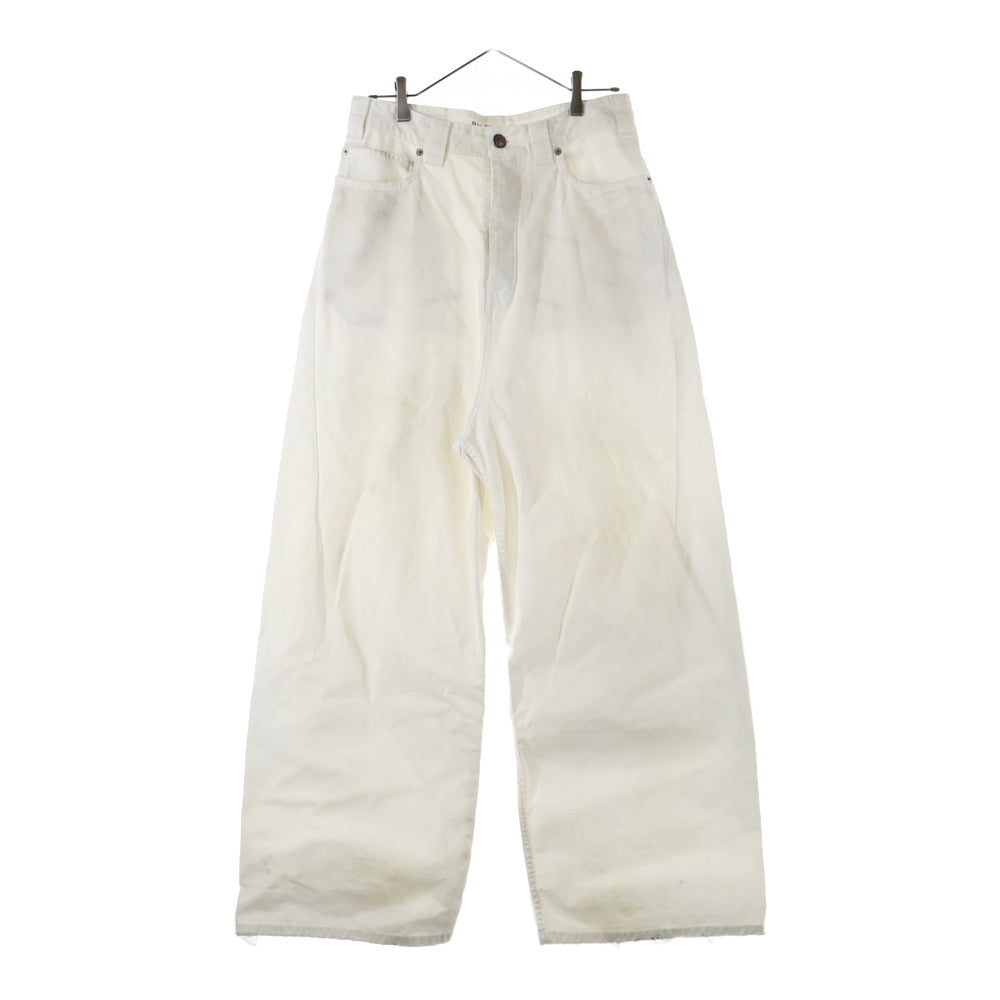 BALENCIAGA(バレンシアガ) Baggy Pants in dirty white ユーズド加工 ボタンフライ バギーパンツ ワイドパンツ ホワイト 824299 TSW68