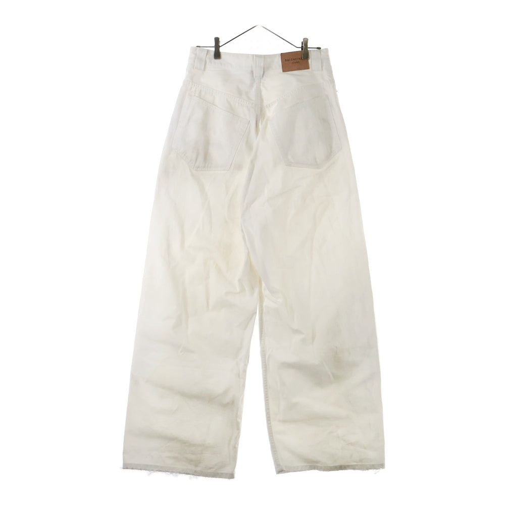 BALENCIAGA(バレンシアガ) Baggy Pants in dirty white ユーズド加工 ボタンフライ バギーパンツ ワイドパンツ ホワイト 824299 TSW68
