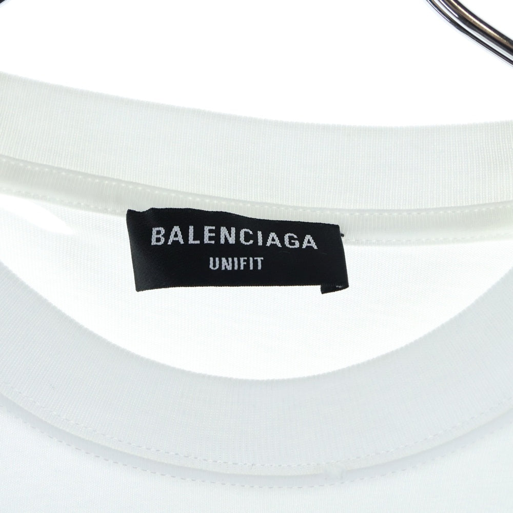 BALENCIAGA(バレンシアガ) 21SS Caps Destroyed Flatground Tee デストロイ加工 クルーネック 半袖Tシャツ ホワイト 651795 TKVB8