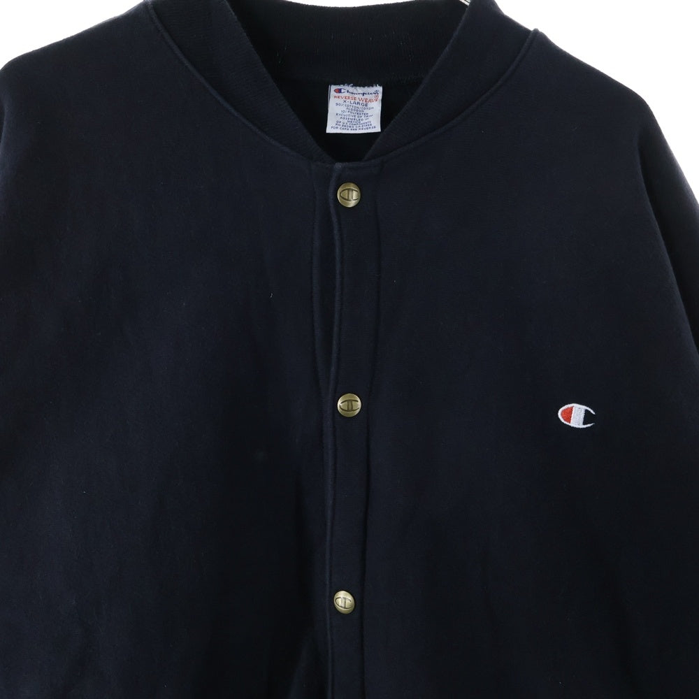 CHAMPION(チャンピオン) 90s REVERSE WEAVE 刺繍タグ フルスナップ ジャケット ブラック