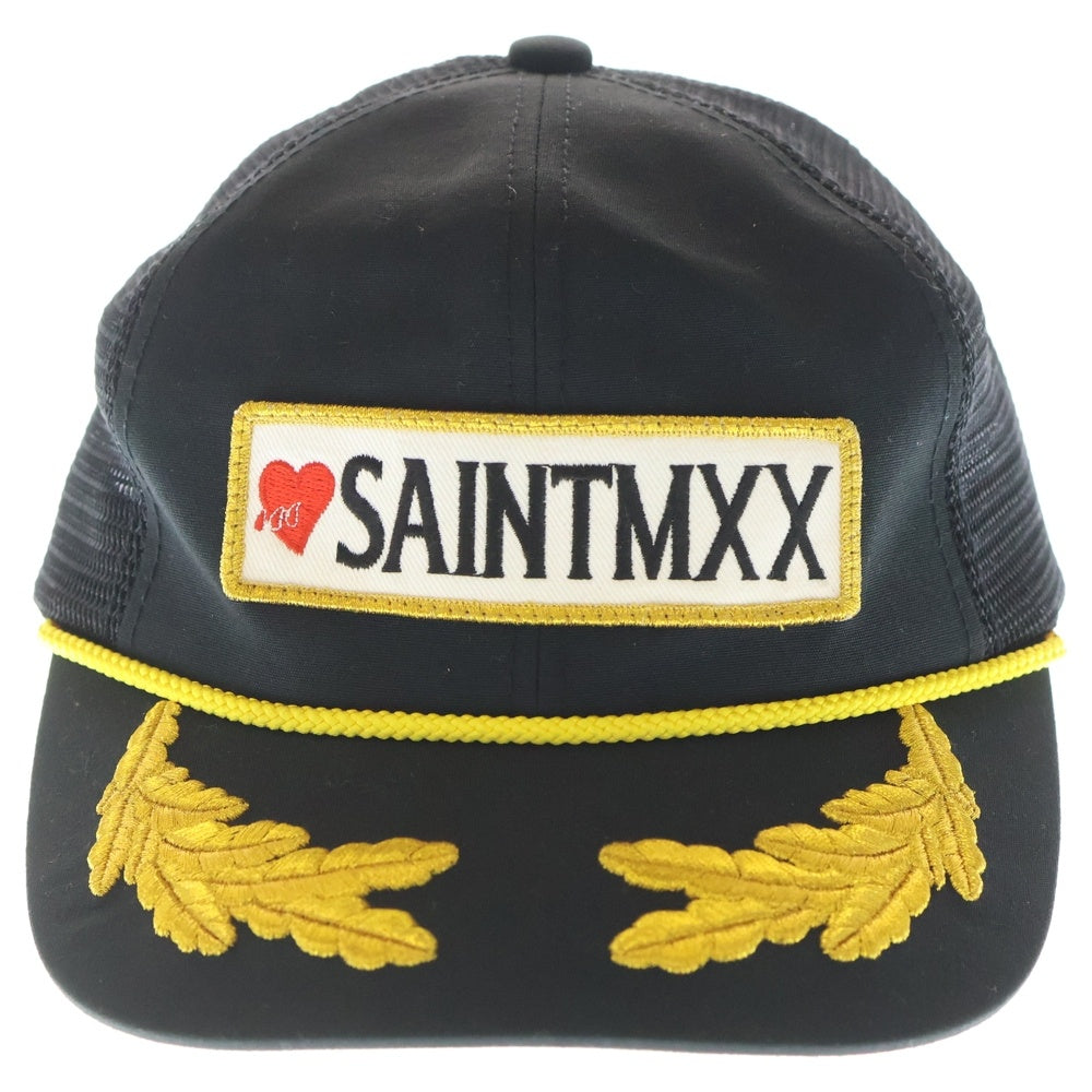SAINT MICHAEL(セントマイケル) 25AW メッシュキャップ トラッカーキャップ ロープキャップ ワッペン ブラック SM-HR1-0000-095