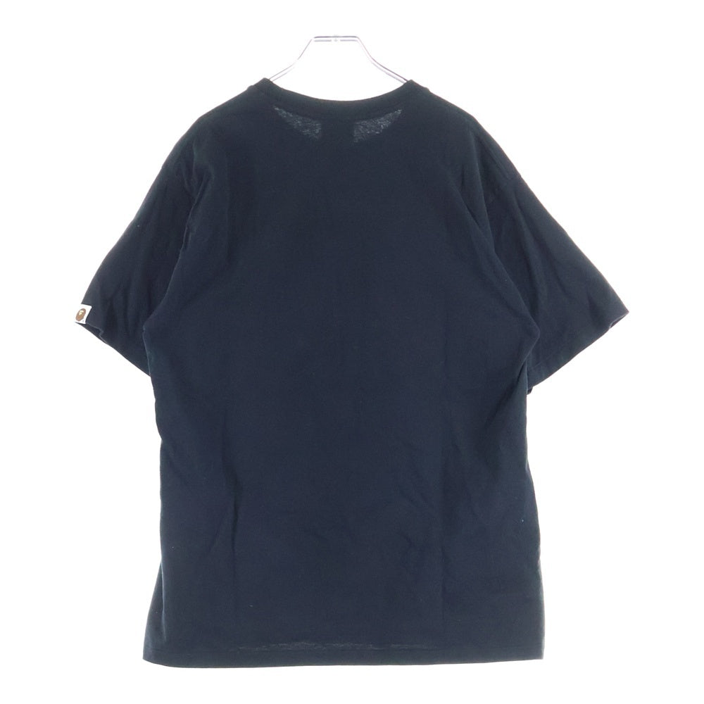 A BATHING APE(アベイシングエイプ) 25ss ×Rolling stones リップタンプリント 半袖 クルーネック Tシャツ ブラック 001TEL231908C