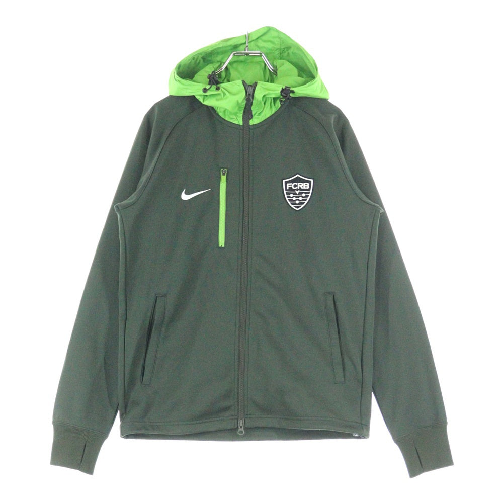 F.C.R.B./F.C.Real Bristol/FCRB(エフシーアールビー/エフシーレアルブリストル) ×NIKE ロゴラバープリント フード切替 ジップアップパーカー グリーン 534639-313